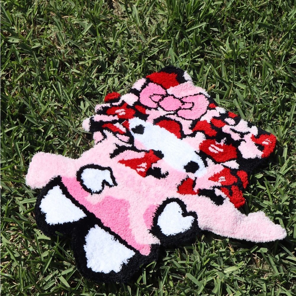 Pink and Red Heart-Shaped Knitted Accessories